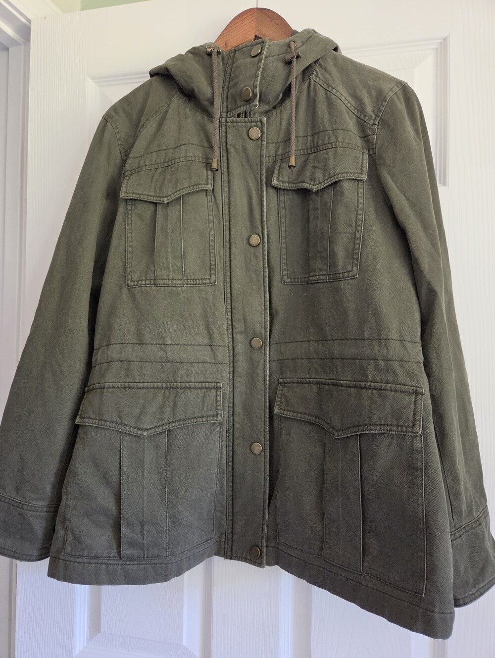 Lucky Brand Hooded Utility Anorak Field Jacket Green L